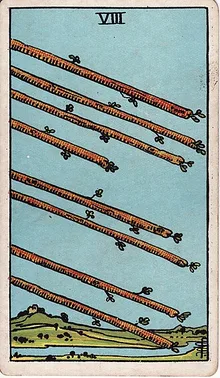Değnek Sekizlisi Tarot Kartı